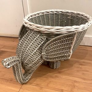 Pottery barn elephant wicker basket